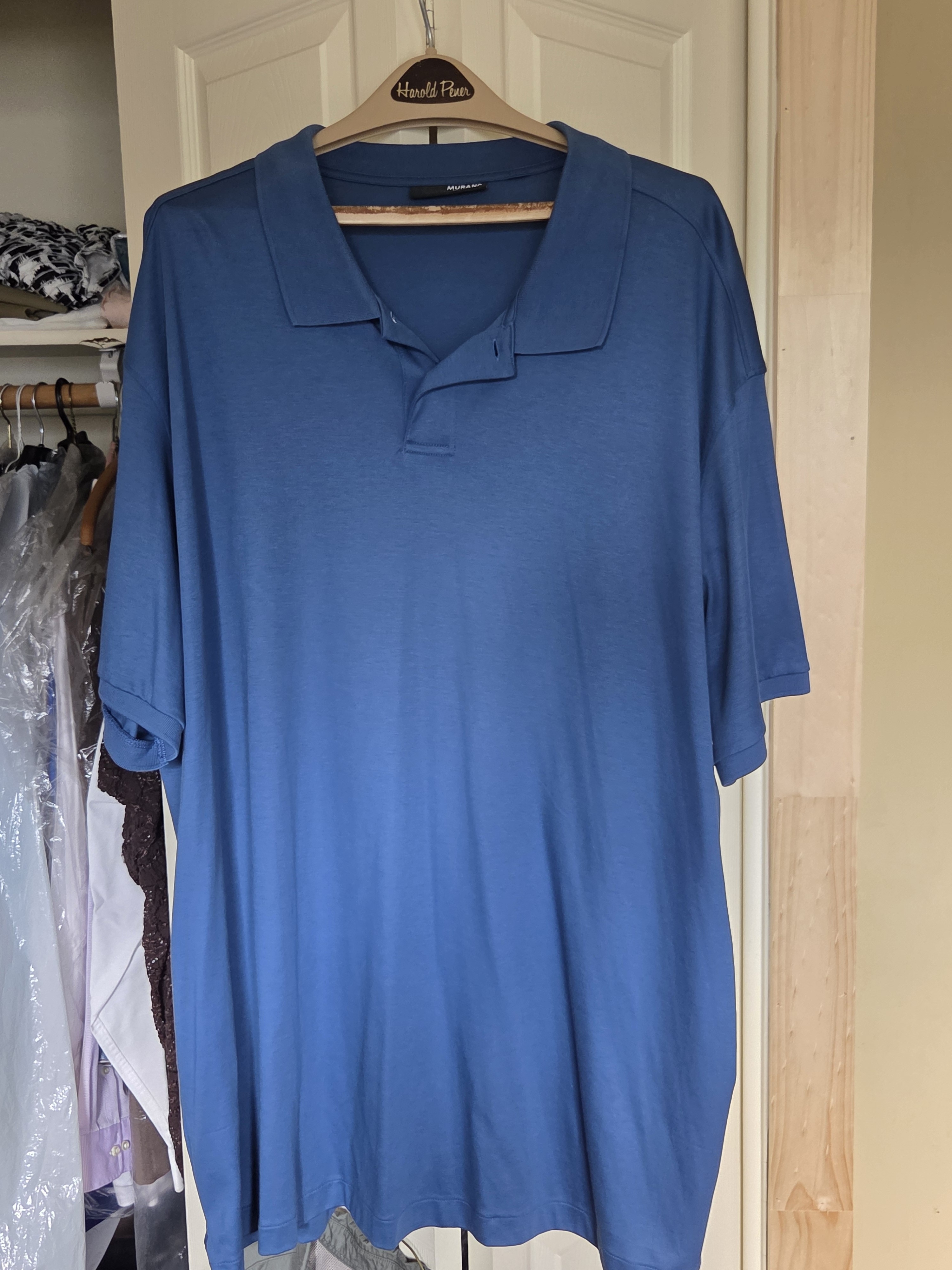 Murano Liquid Cotton Size 3xl Men's Short-Sleeve Polo In Solid Blue